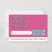 Retro 70er Music Cassette Tape Groovy Fuchsia Fun RSVP Karte (Rückseite)