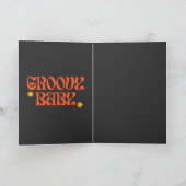 Retro 70er Mustard Orange Black Hippie Groovy Baby Karte (Innenseite)