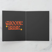 Retro 70er Mustard Orange Black Hippie Groovy Baby Karte (Innenseite)