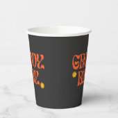 Retro 70er Mustard Orange Black Hippie Groovy Baby Pappbecher (Links)