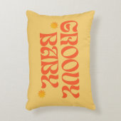 Retro 70er Mustard Orange Hippie Groovy Baby Dekokissen (Vorderseite(Vertikal))