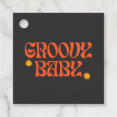 Retro 70er Mustard Orange Hippie Groovy Baby Geschenkanhänger (Vorderseite)