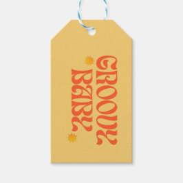 Retro 70er Mustard Orange Hippie Groovy Baby Geschenkanhänger