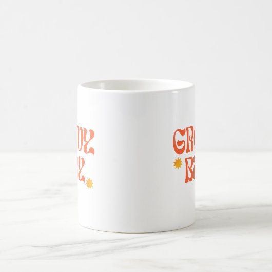 Retro 70er Mustard Orange Hippie Groovy Baby Kaffeetasse (Mittel)