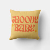 Retro 70er Mustard Orange Hippie Groovy Baby Kissen (Rückseite)