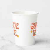 Retro 70er Mustard Orange Hippie Groovy Baby Pappbecher (Links)