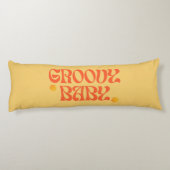 Retro 70er Mustard Orange Hippie Groovy Baby Seitenschläferkissen (Rückseite)