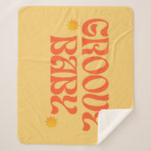 Retro 70er Mustard Orange Hippie Groovy Baby Sherpadecke (Vorderseite)