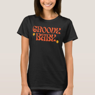 Retro 70er Mustard Orange Hippie Groovy Baby T-Shirt
