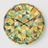 Retro 70er Muster Große Wanduhr (Vorderseite)