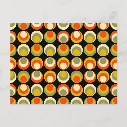 Retro 70er Muster Postkarte (Vorderseite)