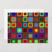 Retro 70er Muster Postkarte (Vorne/Hinten)