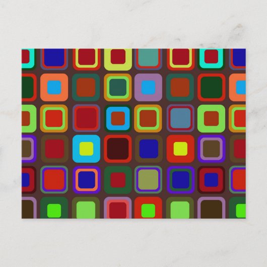Retro 70er Muster Postkarte (Vorderseite)