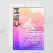 Retro 70er Name Monogramm und Foto Hochzeit Einladung (Vorderseite)