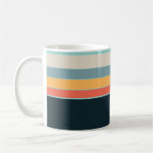 Retro 70er Navy Blue aquamarin rosa Streifen Kaffeetasse (Links)