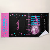 Retro 70er Neon Look Disco Ball Junggeselinnen-Abs Strandtuch (Vorderseite)