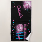Retro 70er Neon Look Disco Ball Junggeselinnen-Abs Strandtuch (Vorderseite)
