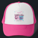Retro 70er Neon Look Disco Ball Junggeselinnen-Abs Truckerkappe<br><div class="desc">Mit diesem Retro-Disco-Ball "Bachelorette Disco Party" in rosa, elektrisch blau und in Rosa und Silber mit rosa, blauen und silberfarbenen Sternen (nicht mit Folienstern) auf schwarzem Hintergrund können Sie in die 70er Jahre und ins Party zurückblicken. Beachten Sie, dass der Name von bachelorette in rosa bearbeitbarem Skripttext steht. Das Textdesign...</div>