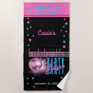 Retro 70er Neon-Look Disco-Kugel Junggesellinnenab Strandtuch