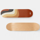 Retro 70er Orange Abstrakt Groovy Hippie Monogram Skateboard (Horizontal)