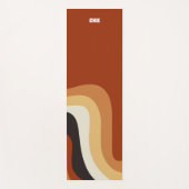 Retro 70er Orange Abstrakt Groovy Hippie Monogram Yogamatte (Vorderseite)