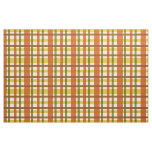 Retro 70er orange Gelb kariertes Funky Stoff (Fat Quarter (45,7 x 55,9 cm))