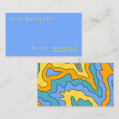 Retro 70er Orange Gelb Lila farbig Abstrakt Visitenkarte (Vorne/Hinten)