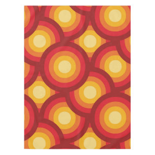 Retro 70er Orange Gelb Rot Kreise Muster Tischdecke