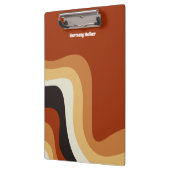 Retro 70er Orange Groovy Hippie Personalisiert Klemmbrett (Links)