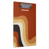 Retro 70er Orange Groovy Hippie Personalisiert Klemmbrett (Rechts)