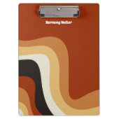 Retro 70er Orange Groovy Hippie Personalisiert Klemmbrett (Vorderseite)