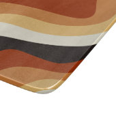 Retro 70er Orange Groovy Hippie Personalisiert Schneidebrett (Ecke)