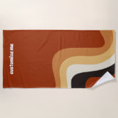 Retro 70er Orange Groovy Hippie Personalisiert Strandtuch (Vorderseite)
