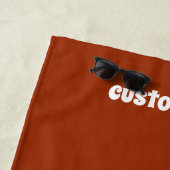 Retro 70er Orange Groovy Hippie Personalisiert Strandtuch (Beispiel)