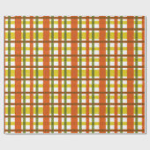 Retro 70er orange kariertes geschenkpapier (Flach)