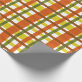 Retro 70er orange kariertes geschenkpapier (Ecke)