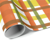 Retro 70er orange kariertes geschenkpapier (Rolleneckpunkt)