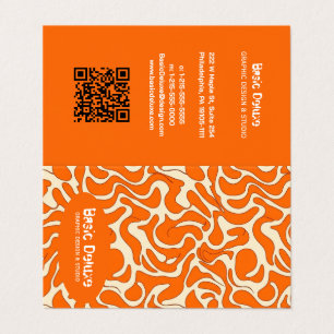 Retro 70er Orange Organisches Blob-Muster Nahtlos Visitenkarten