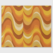 Retro 70er Orange Senfwelle abstraktes Muster Geschenkpapier (Flach)