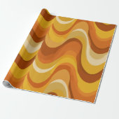 Retro 70er Orange Senfwelle abstraktes Muster Geschenkpapier (Ungerollt)