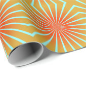 Retro 70er Orange Sunburst Wrapping Paper Geschenkpapier (Rolleneckpunkt)