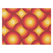 Retro 70er Orange Yellow Circles Muster Tischdecke (Vorderseite (Horizontal))