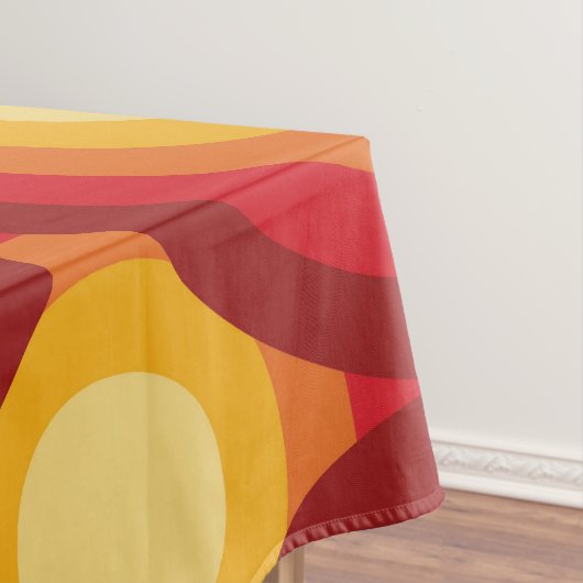 Retro 70er Orange Yellow Circles Muster Tischdecke (Beispiel)