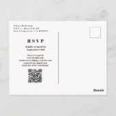 Retro 70er Orange Yellow QR Code Wedding Postkarte (Rückseite)