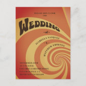 Retro 70er Orange Yellow QR Code Wedding Postkarte (Vorderseite)