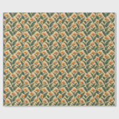 Retro 70er Paradiesvogel Tropisches Geschenkpapier (Flach)