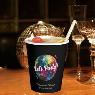 Retro 70er Party Disco Kugel Glanz Glamour Hochzei Pappbecher