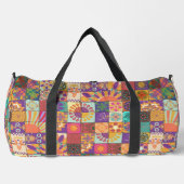 Retro 70er Patchwork Duffle Bag (Vorderseite)