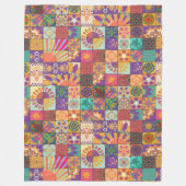 Retro 70er Patchwork Fleece Blanket (Vorderseite)