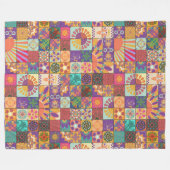 Retro 70er Patchwork Fleece Blanket (Vorderseite (Horizontal))